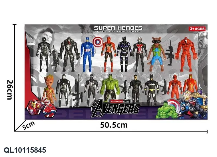 Superhero Team (color box) 16 People Fighting With Guns Color Box wholesale from Qili Toys