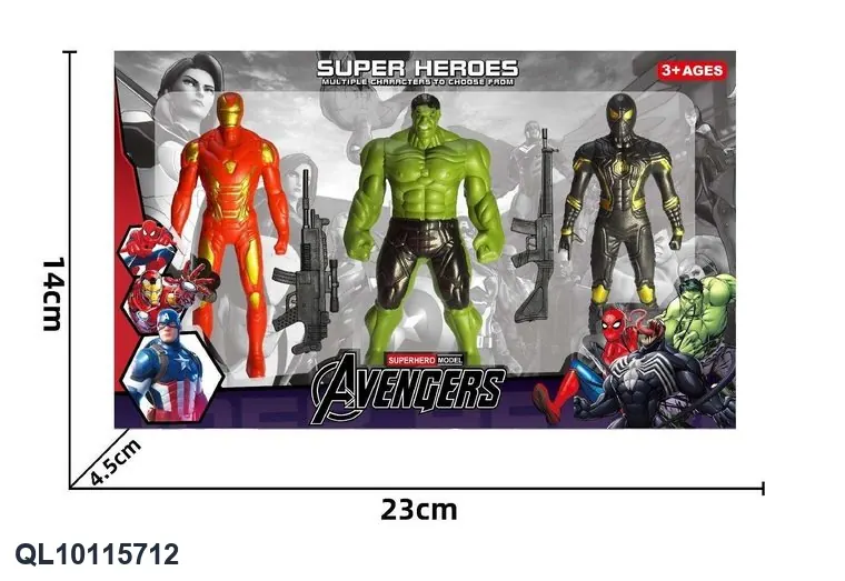 Superhero Team (color box) 3-Person Gun Fighting Set A Color Box wholesale from Qili Toys