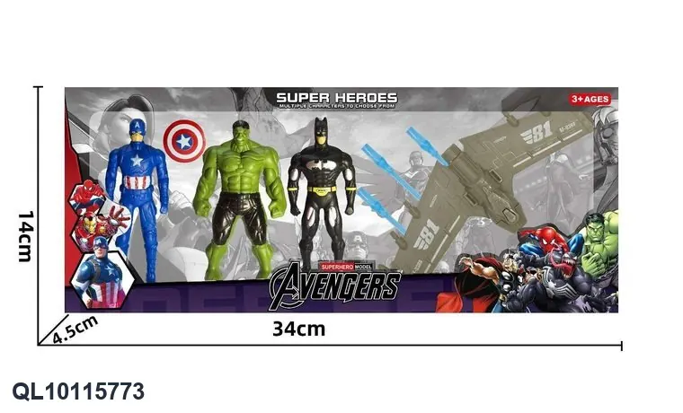 Superhero Team (color box) 3-Person Aircraft Battle Set A Color Box wholesale from Qili Toys