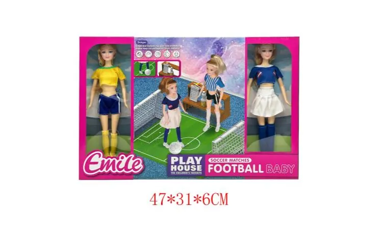 11.5-Inch Solid Barbie Soccer Baby Series Fashionable Barbie Princess Doll Window Box wholesale from Qili Toys