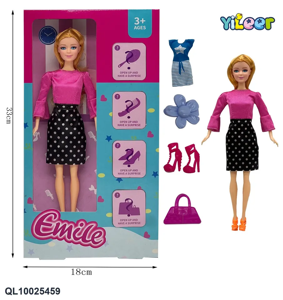 11.5-Inch Solid Fashion Doll + 1 Set Of Clothes + 3 Accessories (randomly matched) Window Box wholesale from Qili Toys