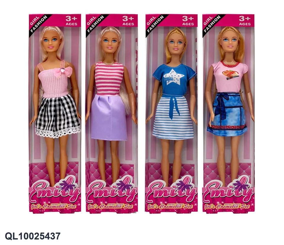11.5-Inch Solid Fashion Doll Brown Skin Fashion Series (4 styles mixed) Window Box wholesale from Qili Toys