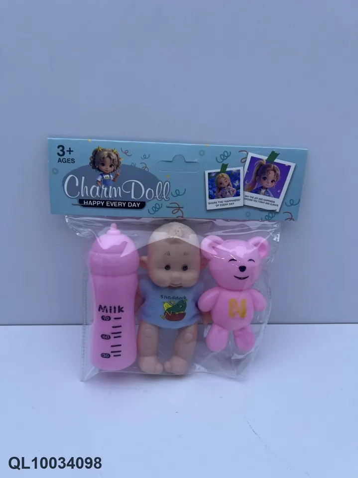 5-Inch Vinyl Fruit Doll With Feeding Bottle And Bear Accessories PVC Header Bag wholesale from Qili Toys