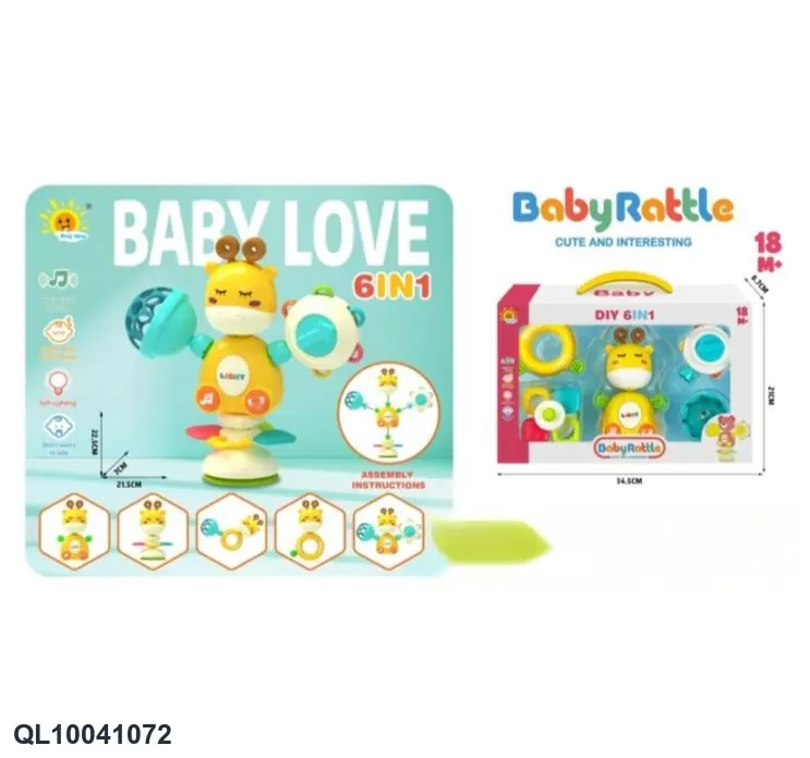 6 In 1 Baby Sound And Light Rattle (deer) Window Box wholesale from Qili Toys