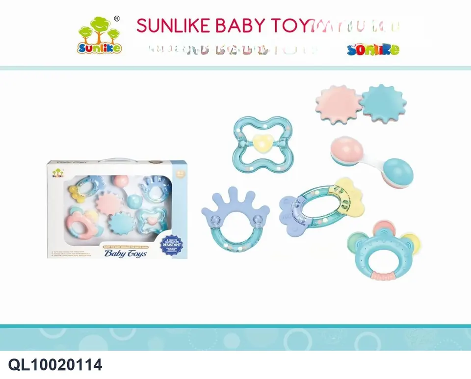 Boil-Safe Baby Rattle 6-Piece Set Window Box wholesale from Qili Toys