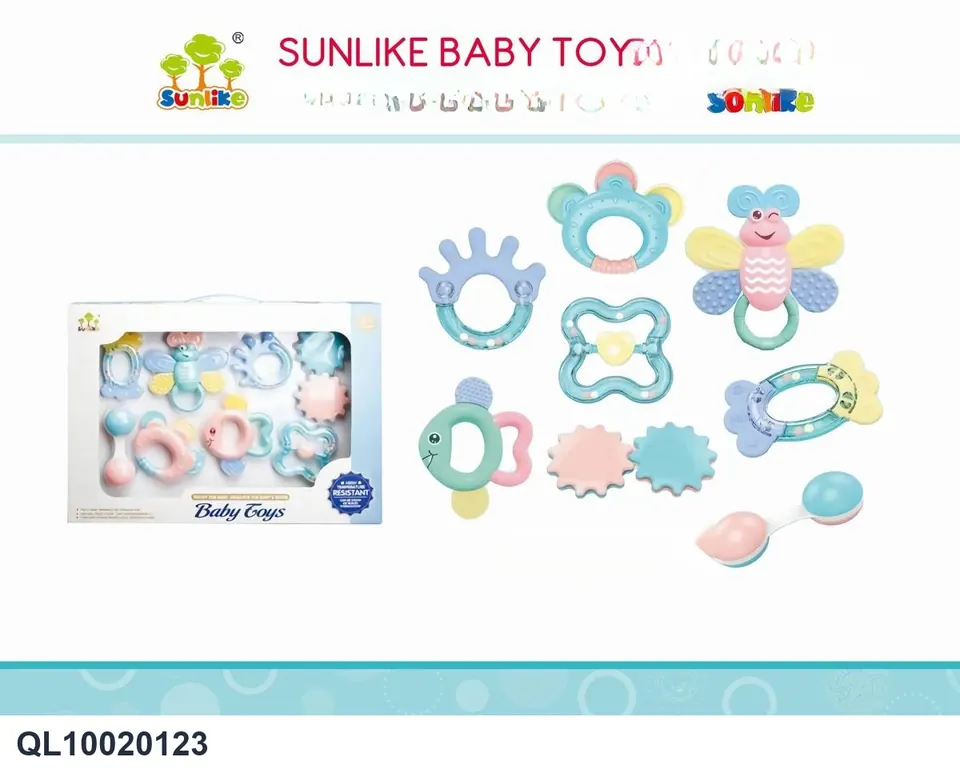 Boiled Rattle 8-Piece Set Window Box wholesale from Qili Toys