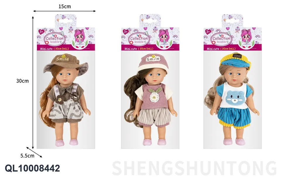 Card Head PVC Bag 8 Inch Whole Body Vinyl Girl (with milk fragrance) Header Bag wholesale from Qili Toys
