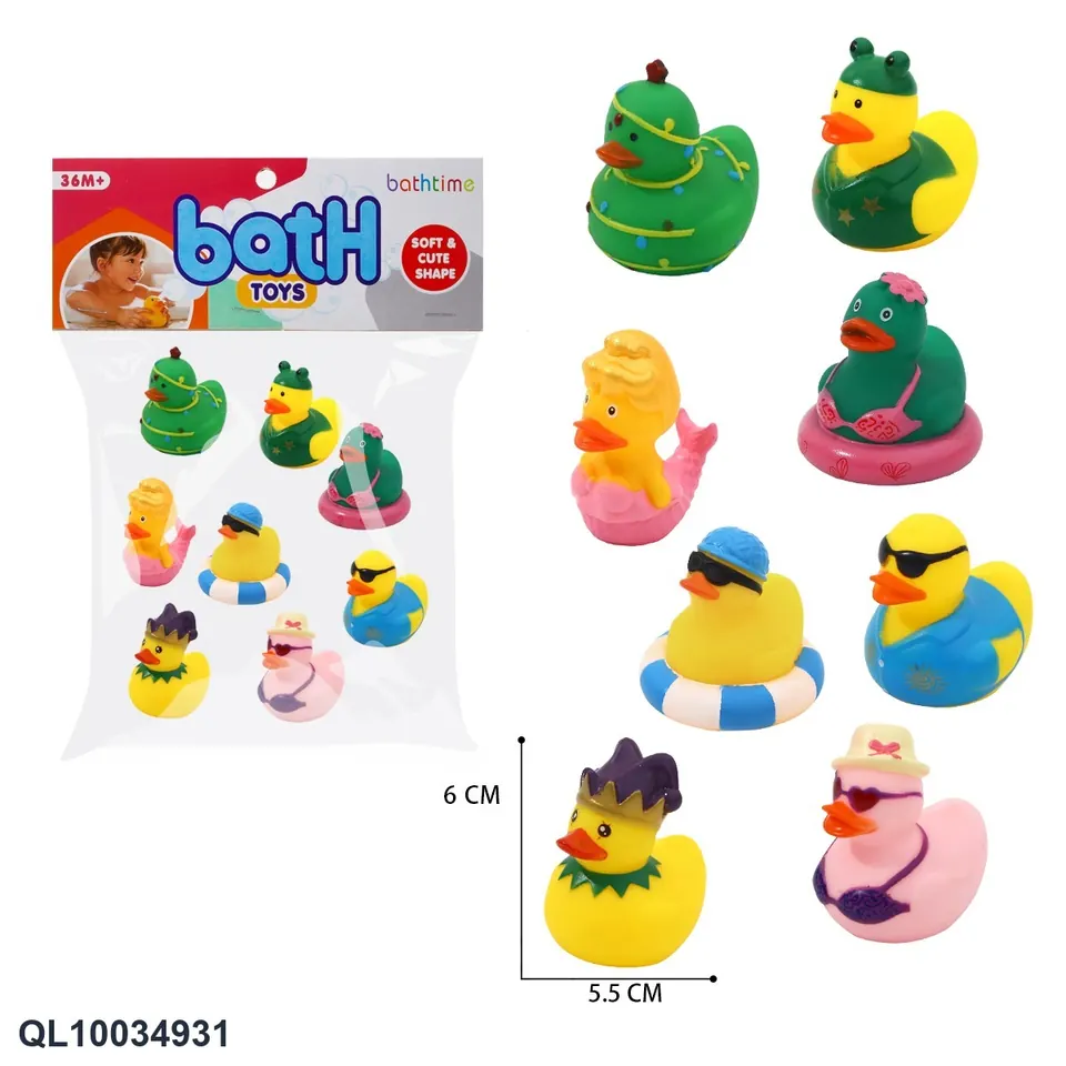 Cartoon Vinyl Ducks With 8 Shapes (8 pieces) PVC Header Bag wholesale from Qili Toys