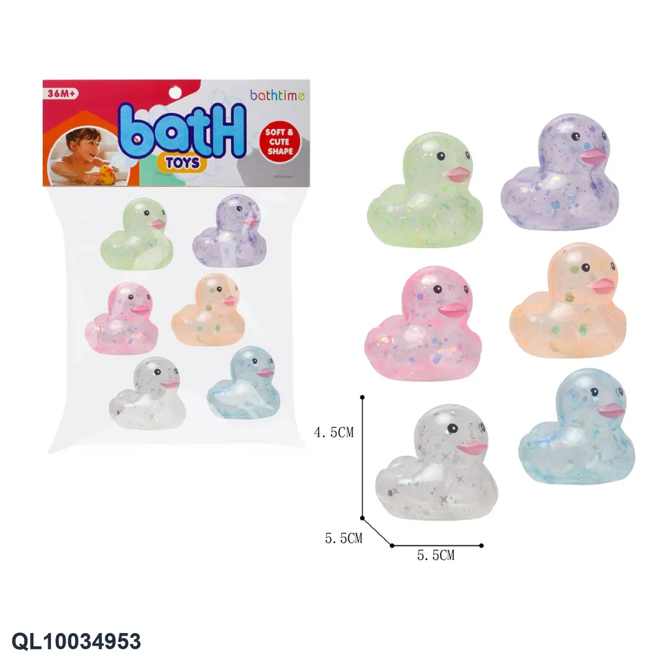 Cartoon Vinyl Pinch Crystal Starry Sky Ducks (6 pieces) PVC Header Bag wholesale from Qili Toys