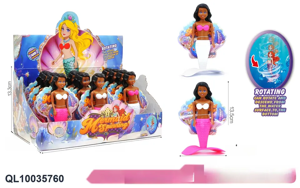 Dark Brown Diving Rotating Mermaid Display Box wholesale from Qili Toys