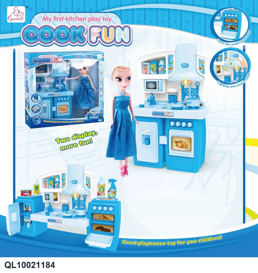 Detachable Cabinet + 9-Inch Fashion Doll Blue Light And Sound Window Box wholesale from Qili Toys