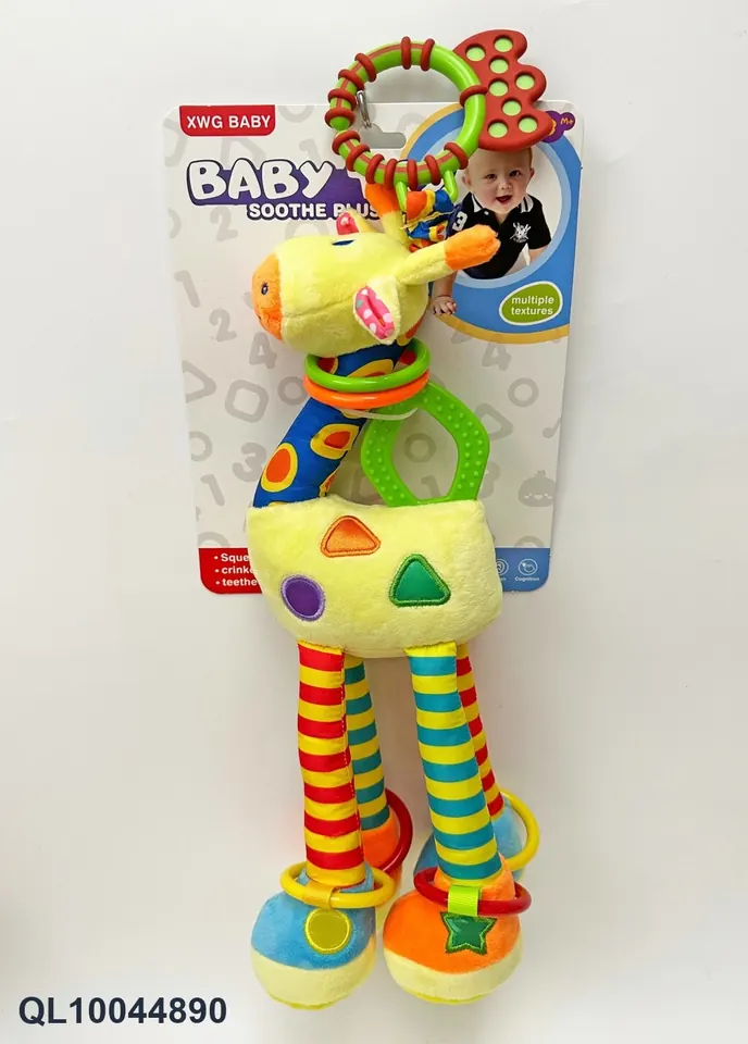 Giraffe Plush Baby Soothing Rattle Bed Hanging OPP Bag wholesale from Qili Toys