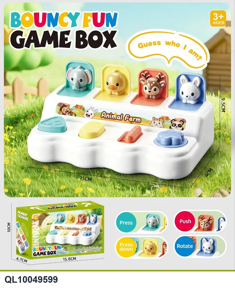 Peek-a-Boo Pop-Up Animal Game Box Color Box wholesale from Qili Toys