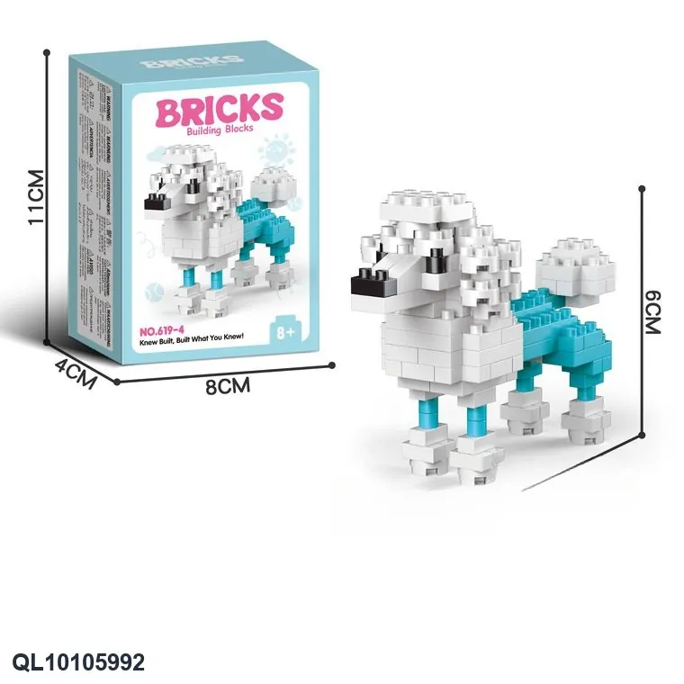 Poodle Building Block Model Color Box wholesale from Qili Toys