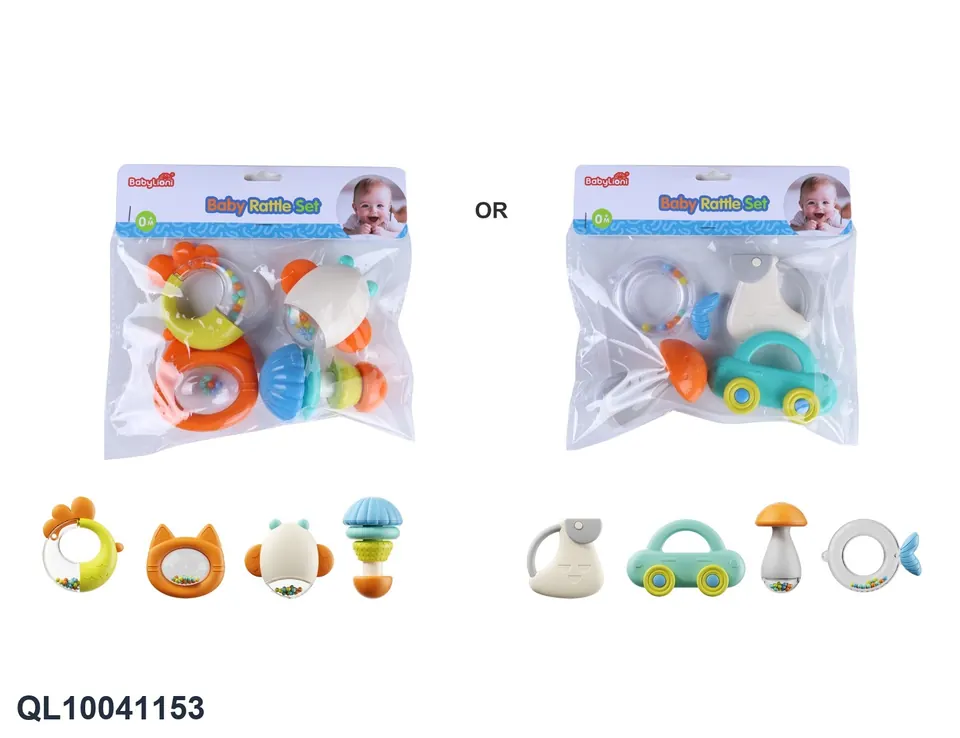 Rattle Card Head Bag 4 Pieces (2 types mixed) Header Bag wholesale from Qili Toys