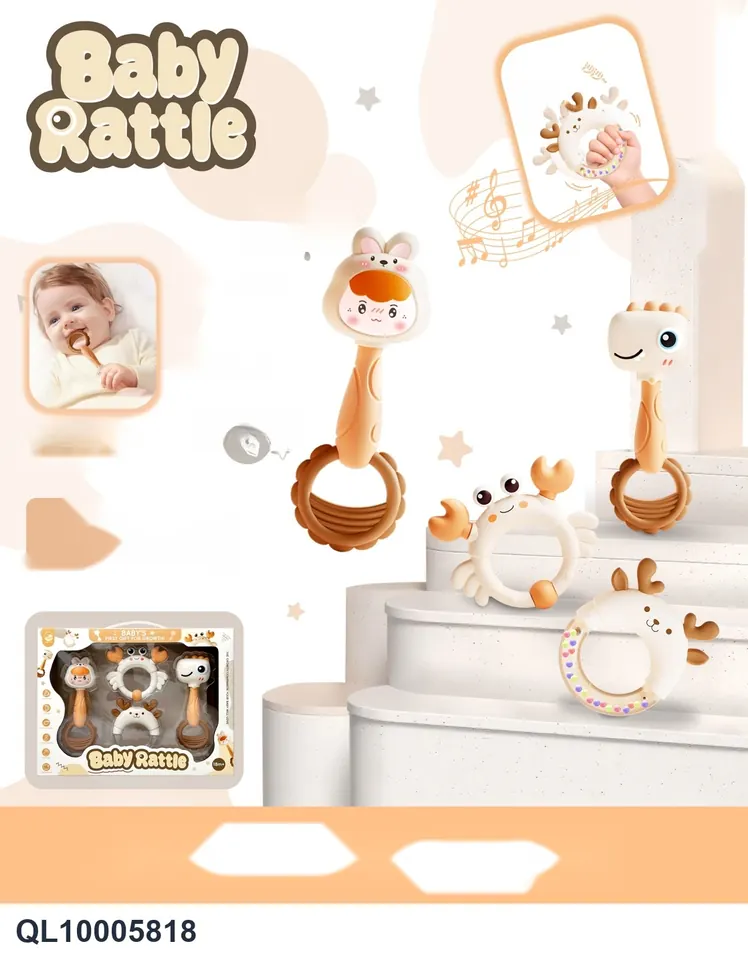 Rattle Set (4 styles) Window Box wholesale from Qili Toys
