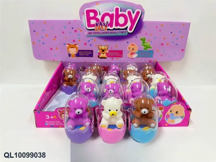 Set Of 3 Enamel-Coated Teddy Bears In Egg Cartons Display Box wholesale from Qili Toys