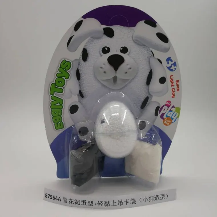 Snowflake-Shaped Clay Eggs + Lightweight Clay Hanging Cards (dog-shaped) Hang Card wholesale from Qili Toys