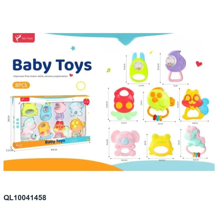 Teether Rattle Series (8pcs) Window Box wholesale from Qili Toys
