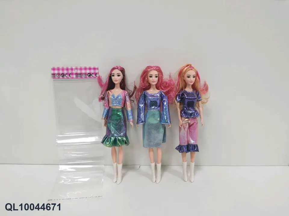 11.5 Inch Bare Feet 9 Joints Sequin Suit Fashion Doll Suit OPP Bag wholesale from Qili Toys