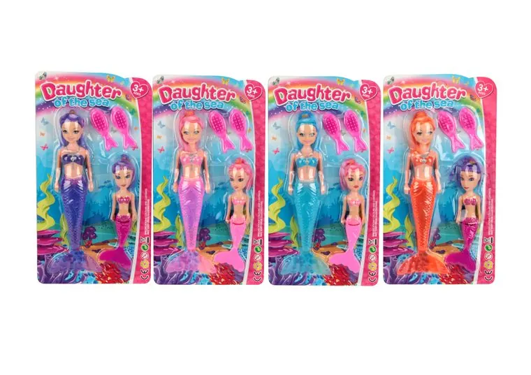 19.5Cm Little Kelly Mermaid Doll, Plus A 14Cm Doll Without A Light, And 2 Combs. Blister Board wholesale from Qili Toys