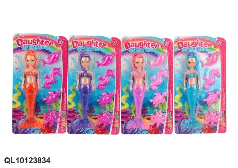 19.5Cm Little Kelly, A Mermaid Doll, Plus Four Underwater Animals. Blister Board wholesale from Qili Toys