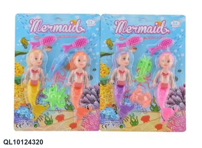 2 Inch Realistic Mermaid Figures (2 pieces) Blister Board wholesale from Qili Toys