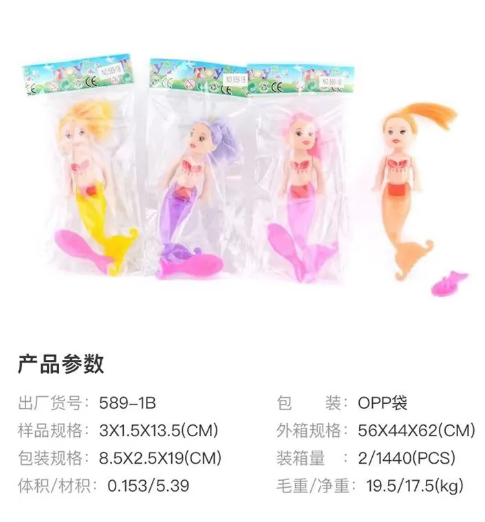 5-Inch Realistic, Miniature Mermaid Doll OPP Bag wholesale from Qili Toys