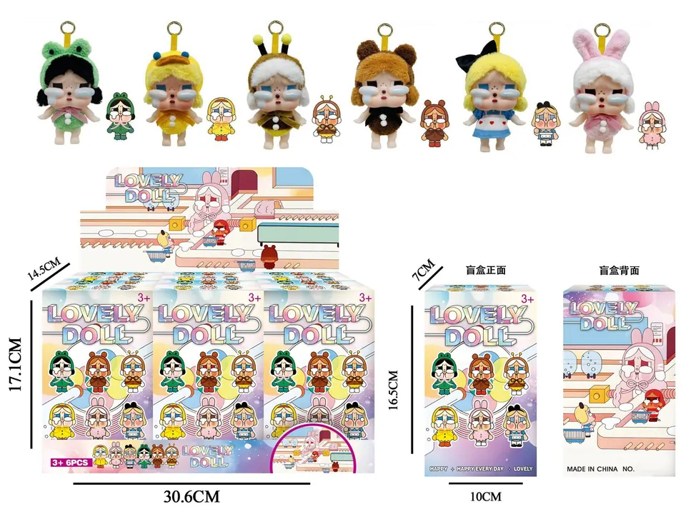 8-Inch Complete Vinyl POPMART Cry Baby "Tears Set" Flying Fairy Policewoman Plush Doll (6 pieces per blind box), Display Case For Individual Dolls. Display Box wholesale from Qili Toys