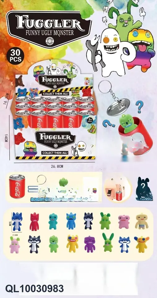 "Cute Monster Soda Can Blind Box (30 cans per set)" Display Box wholesale from Qili Toys
