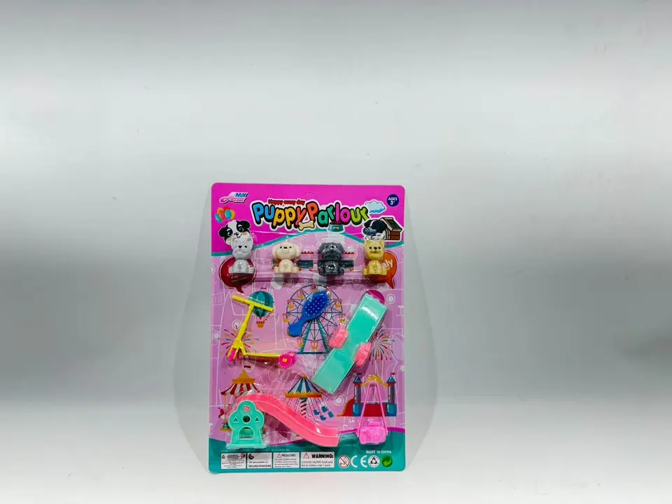 DIY 4 Pet Dogs With Skateboard Seesaw Set Blister Board wholesale from Qili Toys