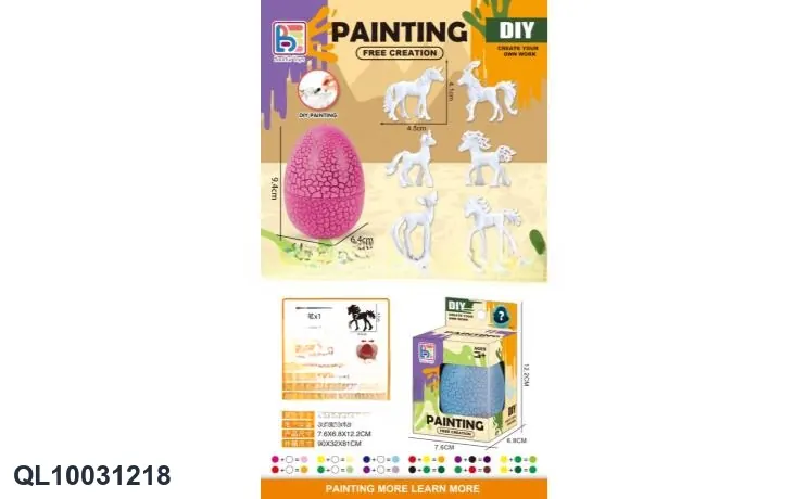 DIY Painted Graffiti Blind Box Unicorn + Four-Color Cracked Egg Balancing Toy (mixed pack) Window Box wholesale from Qili Toys