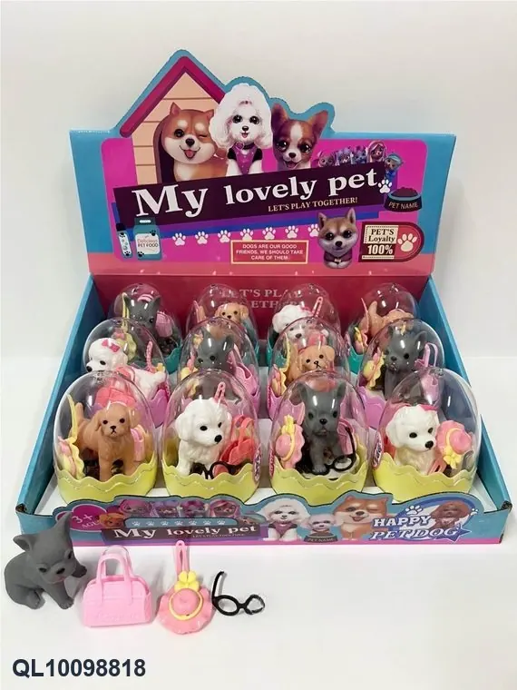 Dog Carrier With Accessories (12 pieces per dog) Display Box wholesale from Qili Toys