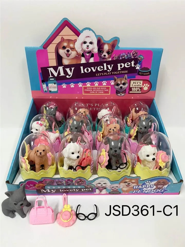 Dog Carrier With Accessories (12 pieces per dog) Display Box wholesale from Qili Toys