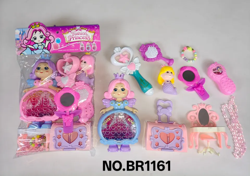 Play House Princess Storage Bag With Accessories Doll PVC Header Bag wholesale from Qili Toys