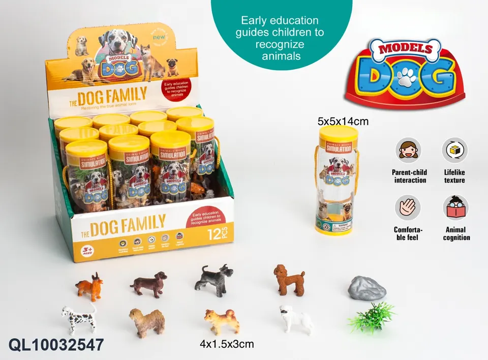 Realistic PVC Miniature Dog Display Box wholesale from Qili Toys