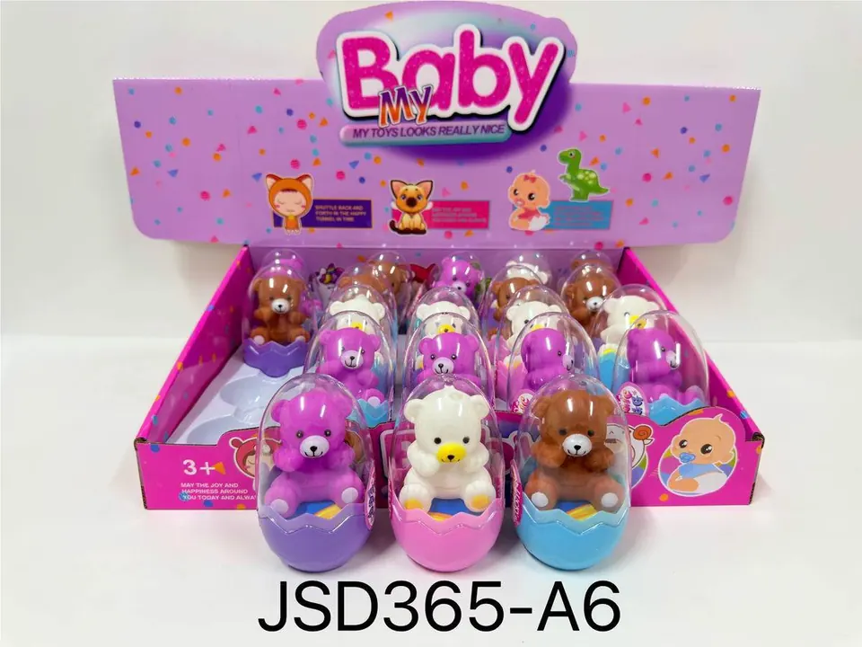Set Of 3 Enamel-Coated Teddy Bears In Egg Cartons (price per individual bear) Display Box wholesale from Qili Toys