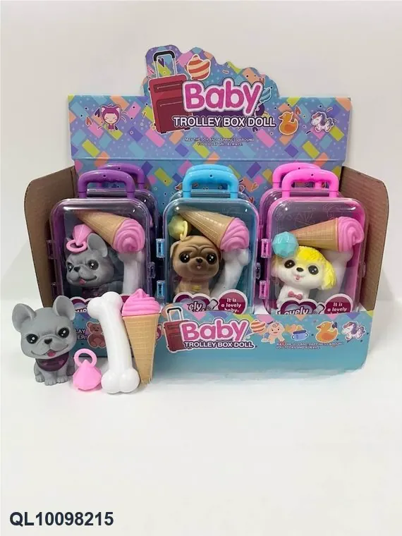 Set Of 6 Miniature Enamel Dogs With Handles (each priced individually), Measuring 9 Cm In Length. Display Box wholesale from Qili Toys