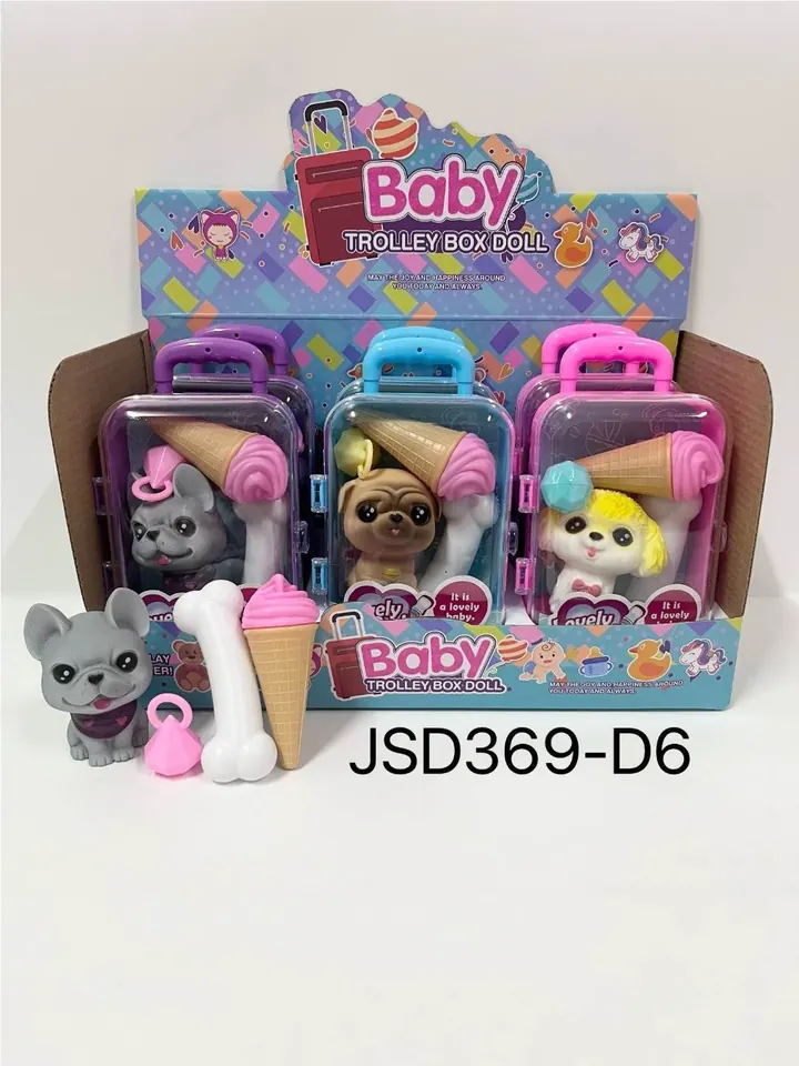 Set Of 6 Miniature Enamel Dogs With Handles (each priced individually), Measuring 9 Cm In Length. Display Box wholesale from Qili Toys