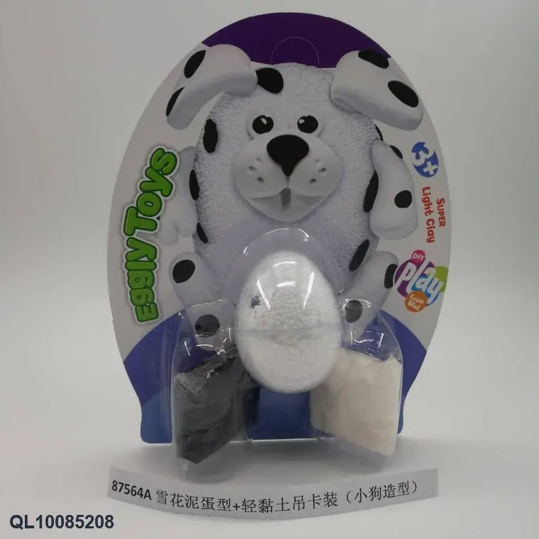 Snowflake-Shaped Clay Eggs + Lightweight Clay Hanging Cards (dog-shaped) Hang Card wholesale from Qili Toys
