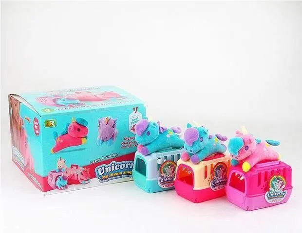 Unicorn-Themed Miniature Pet Cage , Including Plush Unicorn Toy And Plush Pet Set (for play). Display Box wholesale from Qili Toys