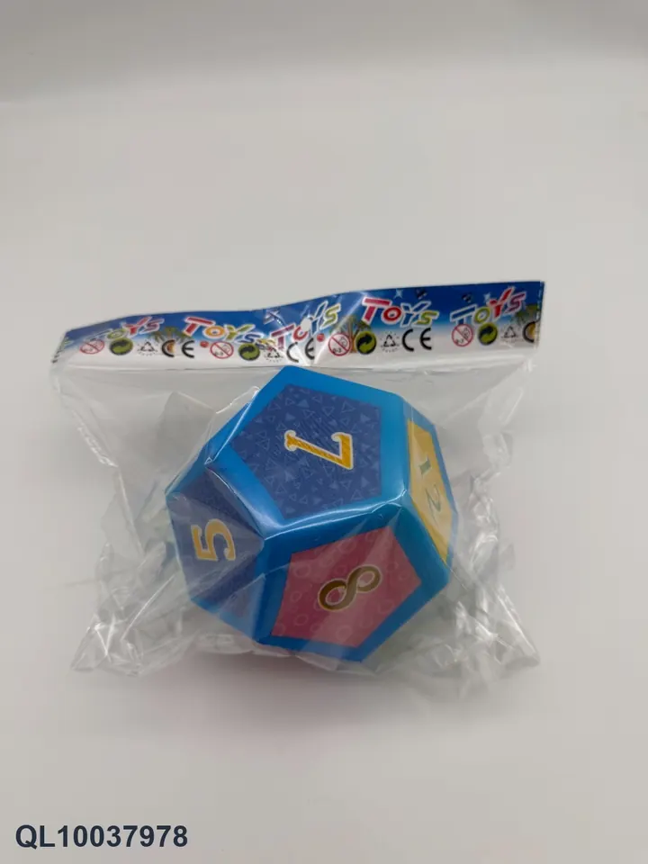 12-Sided Digital PU Dice (12cm) OPP Bag wholesale from Qili Toys