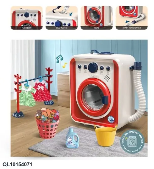 Educational Simulation Washing Machine (red) Window Box wholesale from Qili Toys