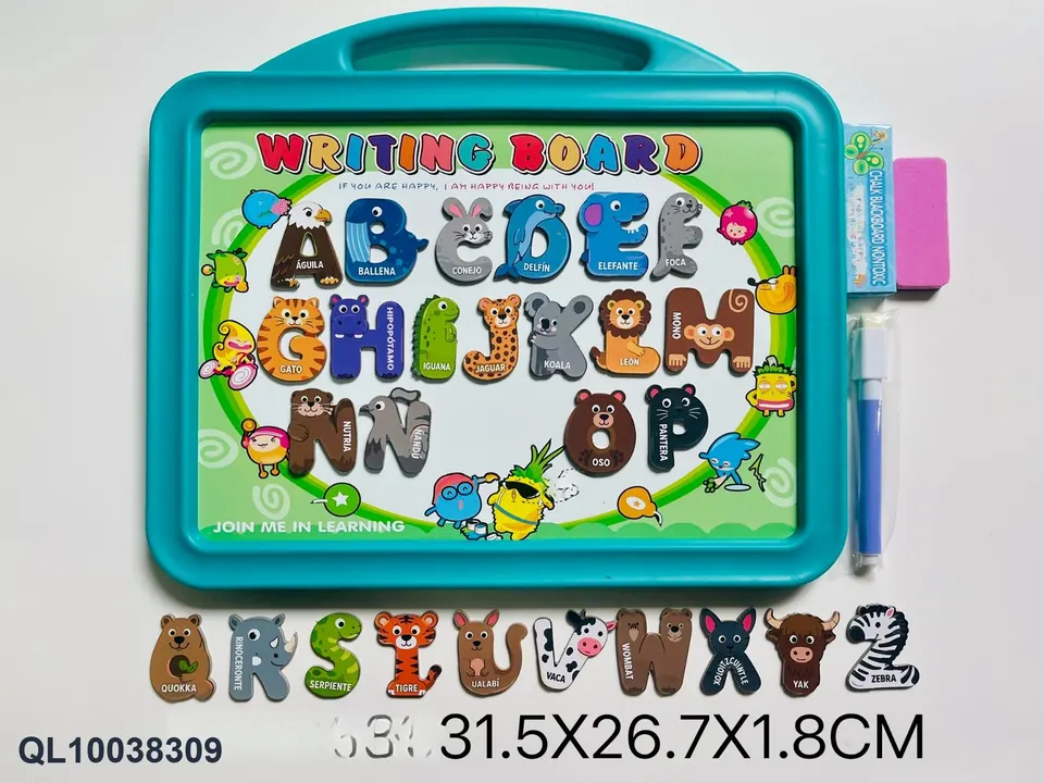 English Whiteboard With 27 Spanish Animal Letters (double-sided) OPP Bag wholesale from Qili Toys