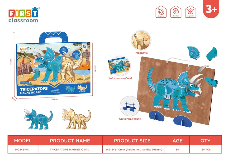 Magnetic Board - Triceratops Color Box wholesale from Qili Toys