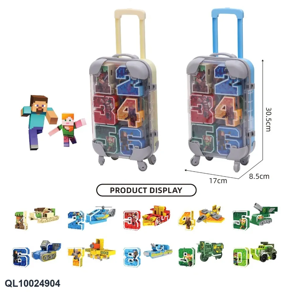 Medium Number Trolley Case 10 Pieces (world pattern) Trolley Storage Box wholesale from Qili Toys