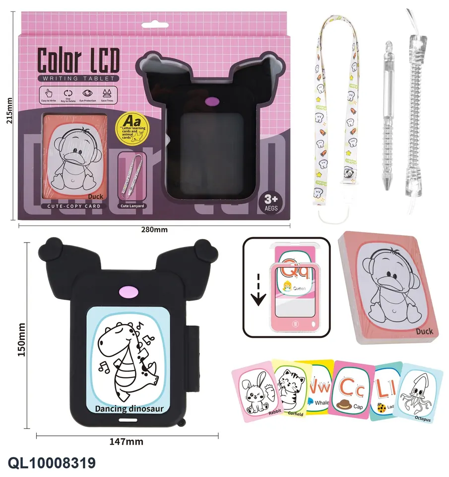 Silicone Girl Tracing Writing Board (with 26 cards, lanyard, cr2025 battery) Window Box wholesale from Qili Toys