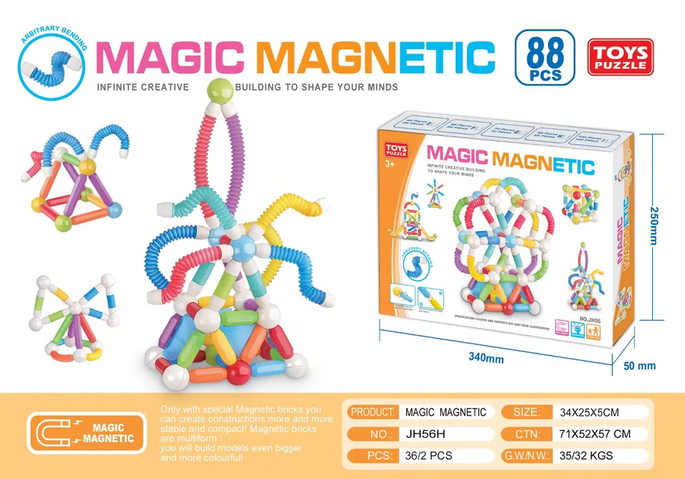 Telescopic Magnetic Rod (88pcs) Color Box wholesale from Qili Toys
