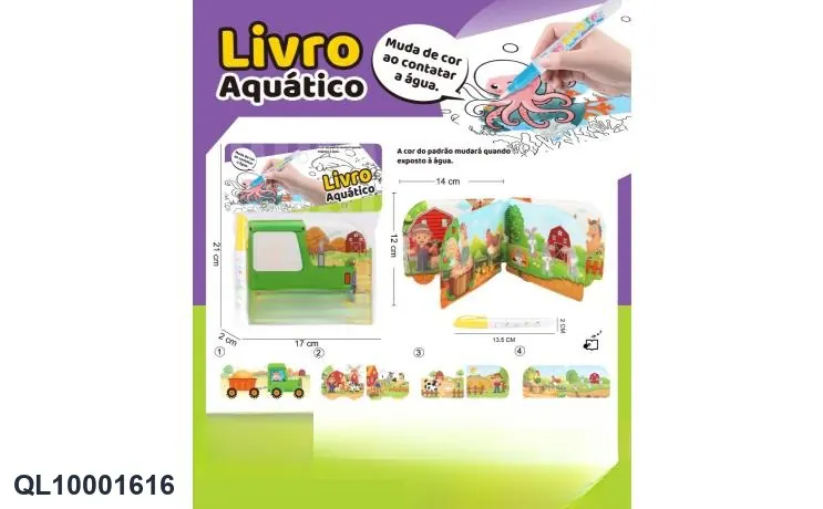 Water Painting Color Changing Learning Book (portuguese) PVC Header Bag wholesale from Qili Toys