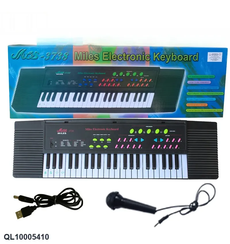 44-Key Single Speaker Electronic Keyboard Black USB Cable/With Microphone Color Box wholesale from Qili Toys